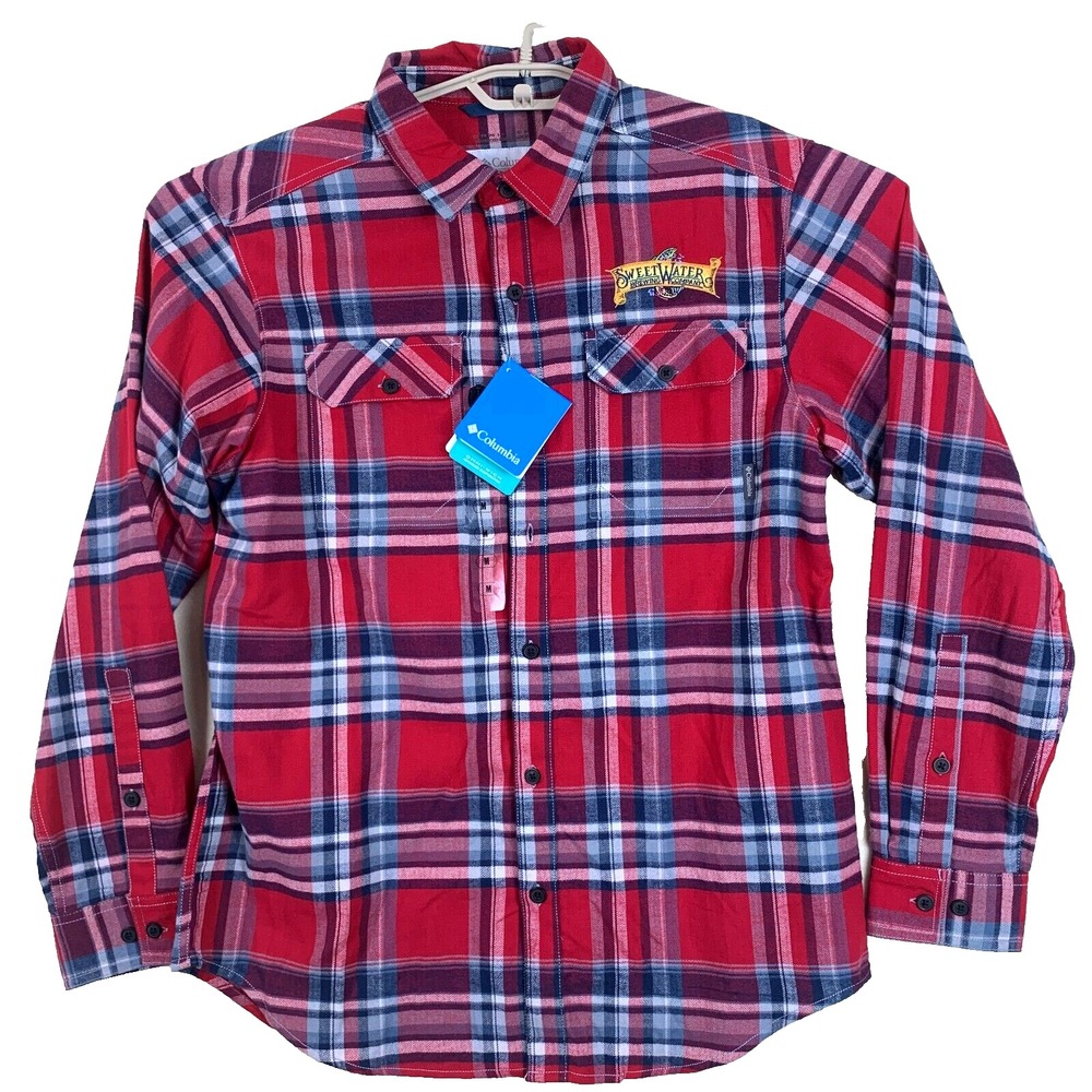 Columbia Women's Sportswear Omni-Wick Shirt Tartan Plaid Red Plaid Med New W‎ T